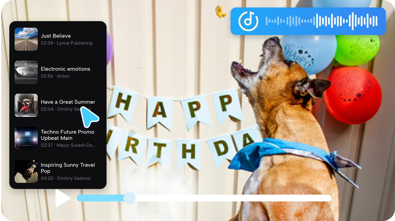Birthday sounds and elements for customization
