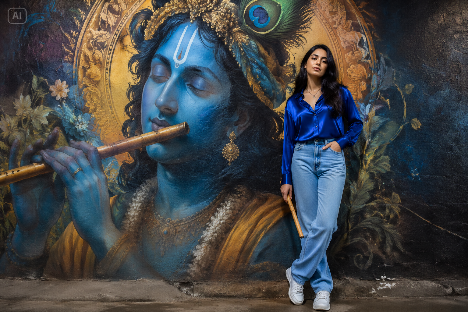 Krishna AI Photo Editing Prompt mobile background image