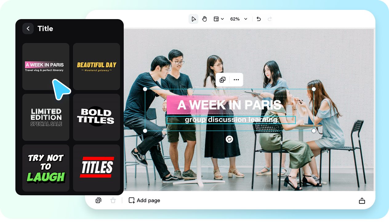 Customizable text overlays with styling options