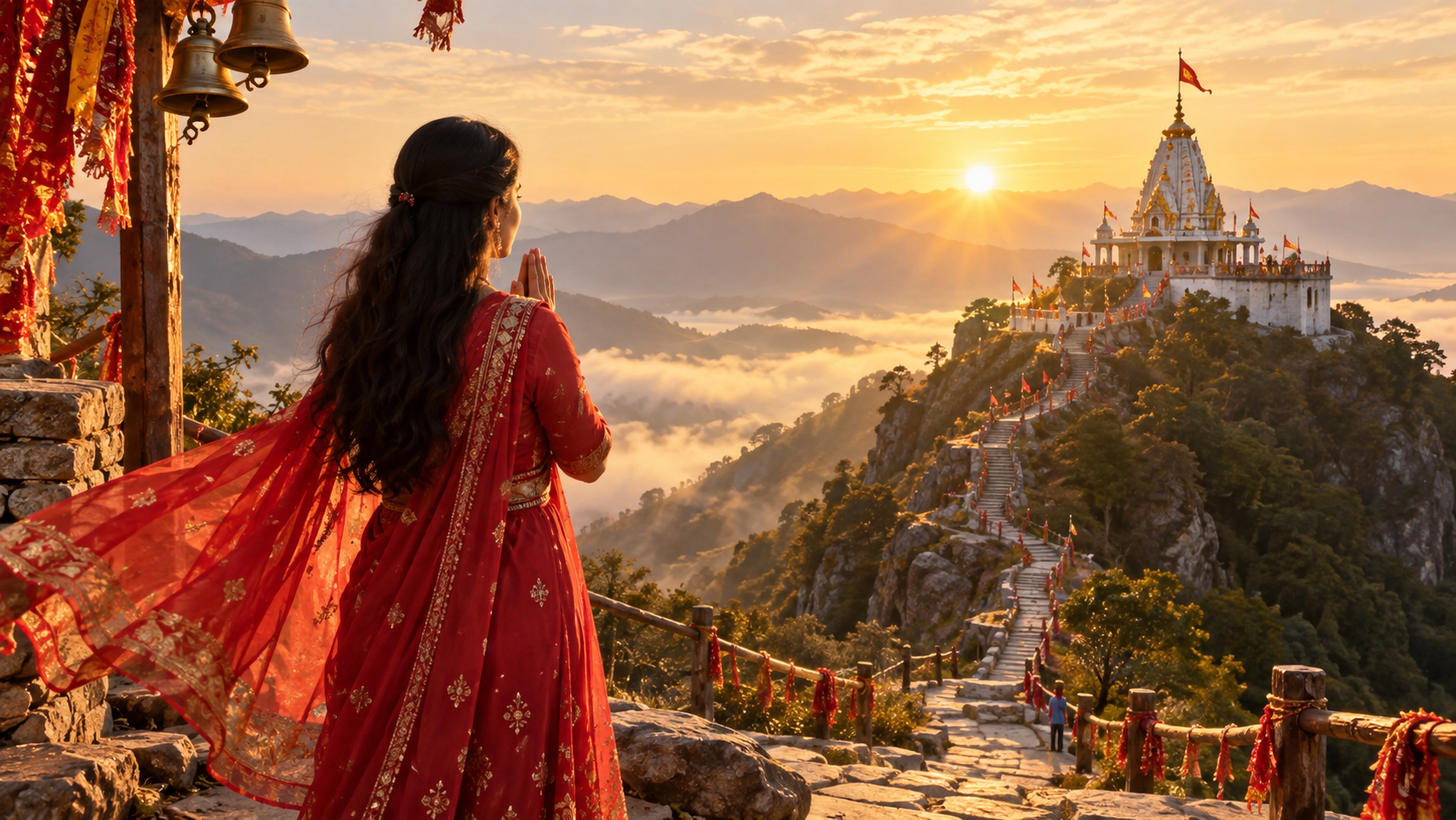 Promis video Mata Rani AI: Mountain Shrine Dawn