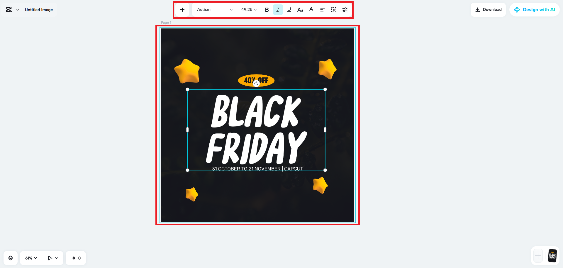 Alterar texto e imagens de exemplo