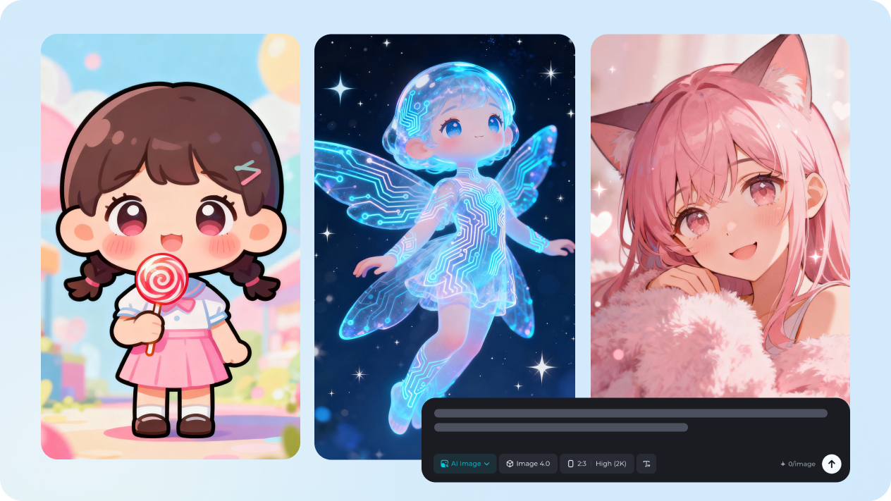 kawaii faces with text