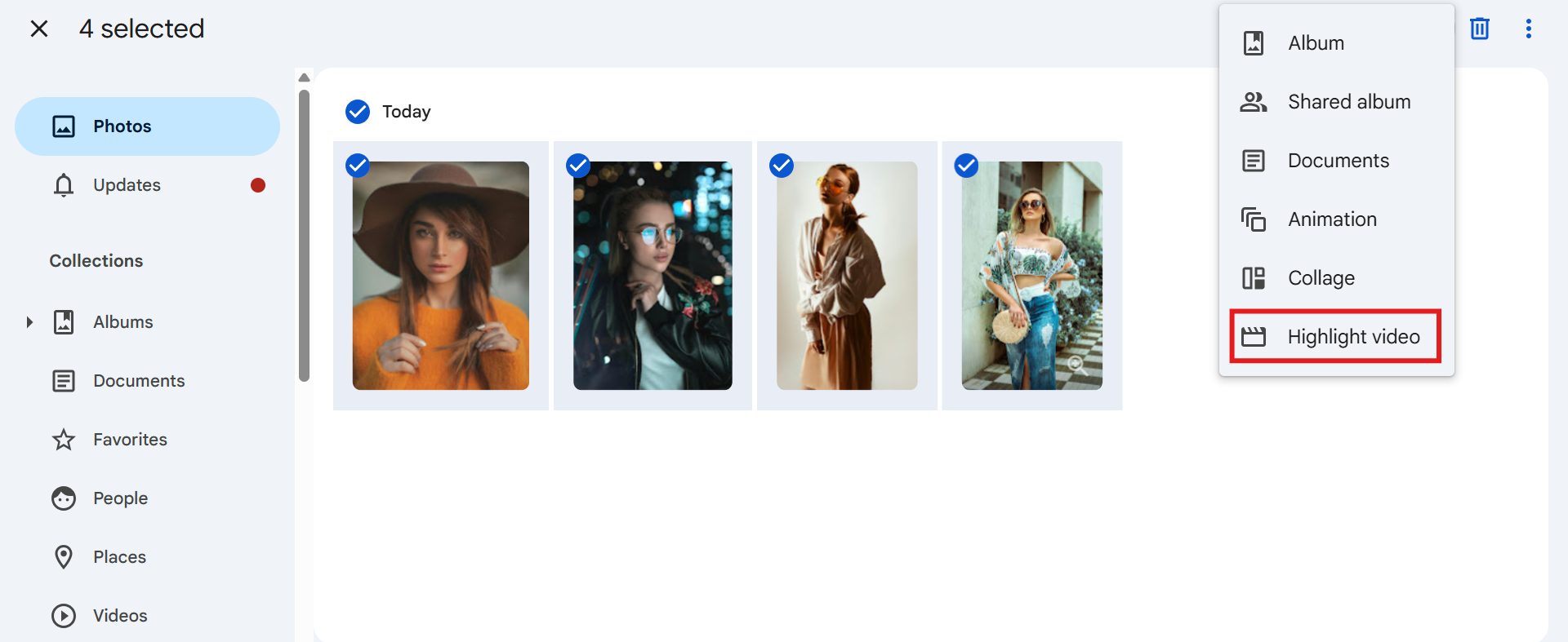 Créer une vidéo dans Google Photos