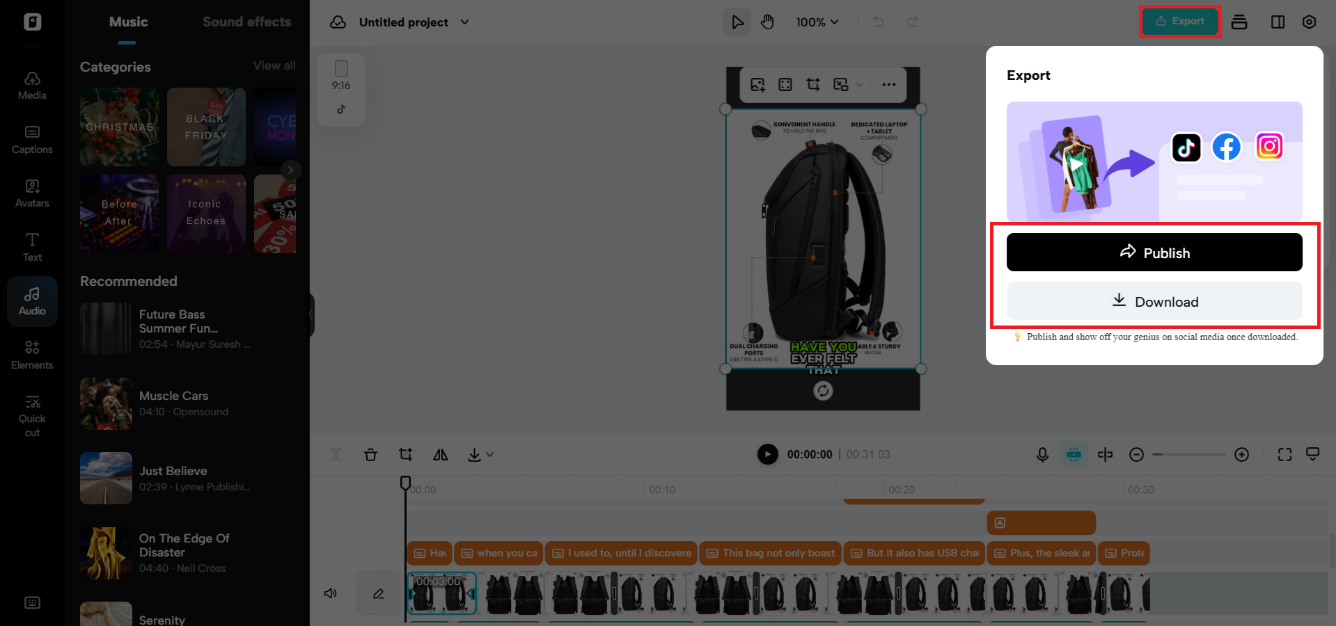 Export your video