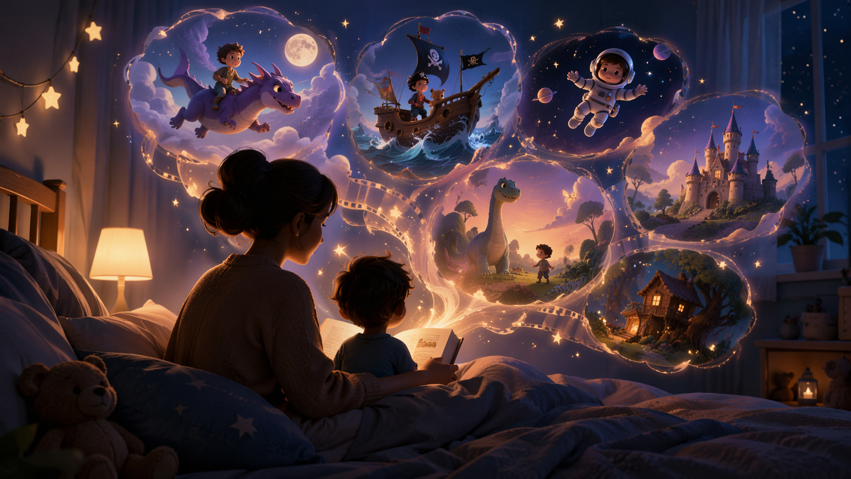 Dreamina AI bedtime story video generator 16:9 hero image