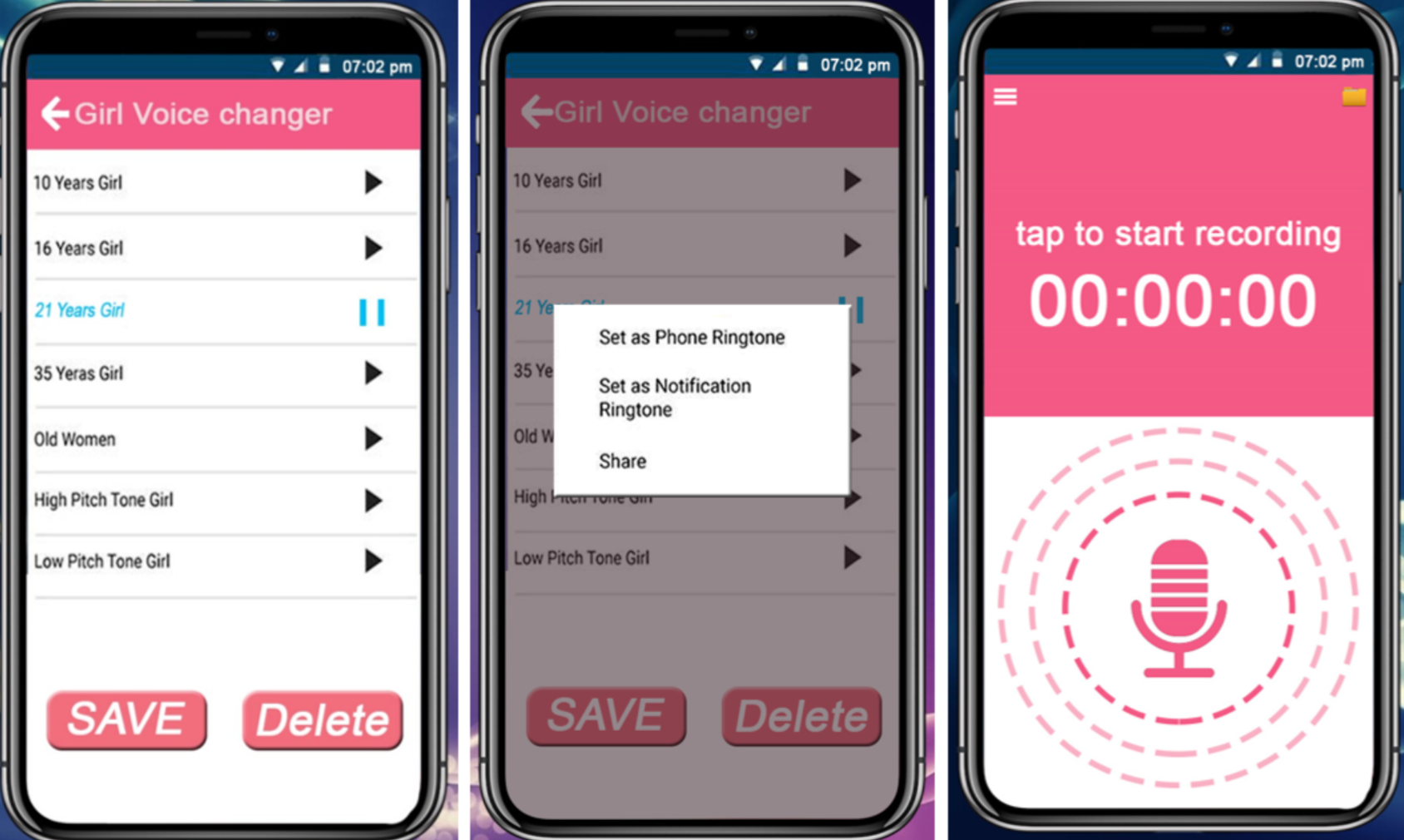 Girl Voice Changer - một trong những ứng dụng chuyển đổi giọng nam thành nữ tốt nhất