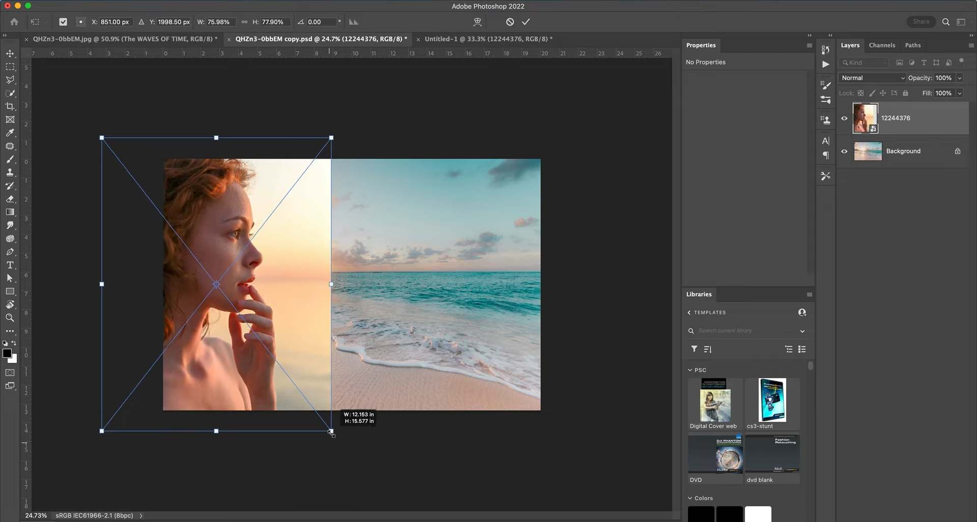 Add layer mask to top image