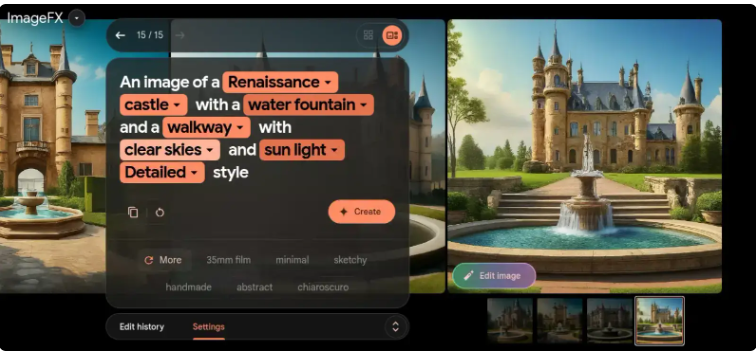 Saisir une invite dans Google ImageFX