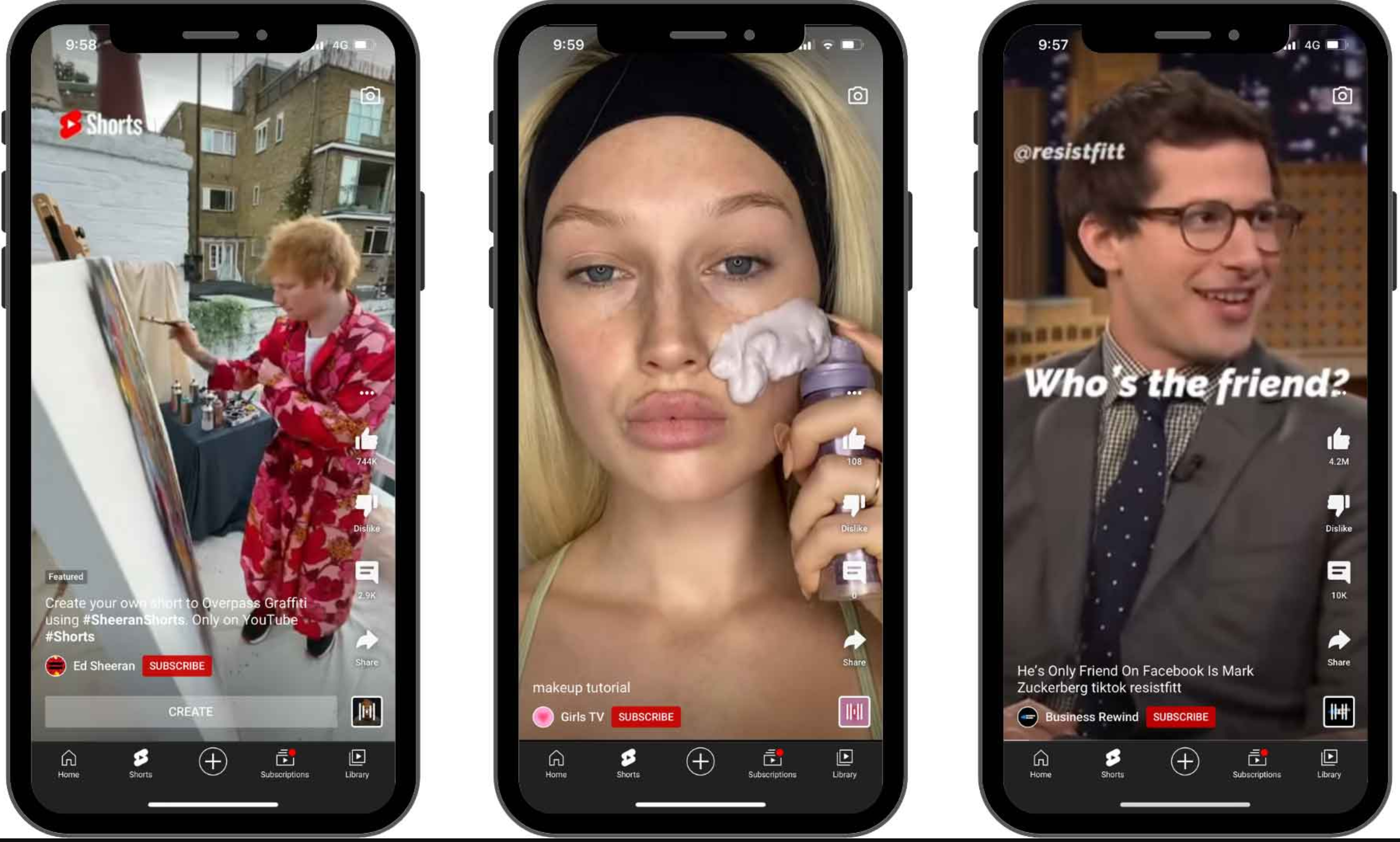 De courts clips vidéo téléchargés pour l'engagement de YouTube Shorts