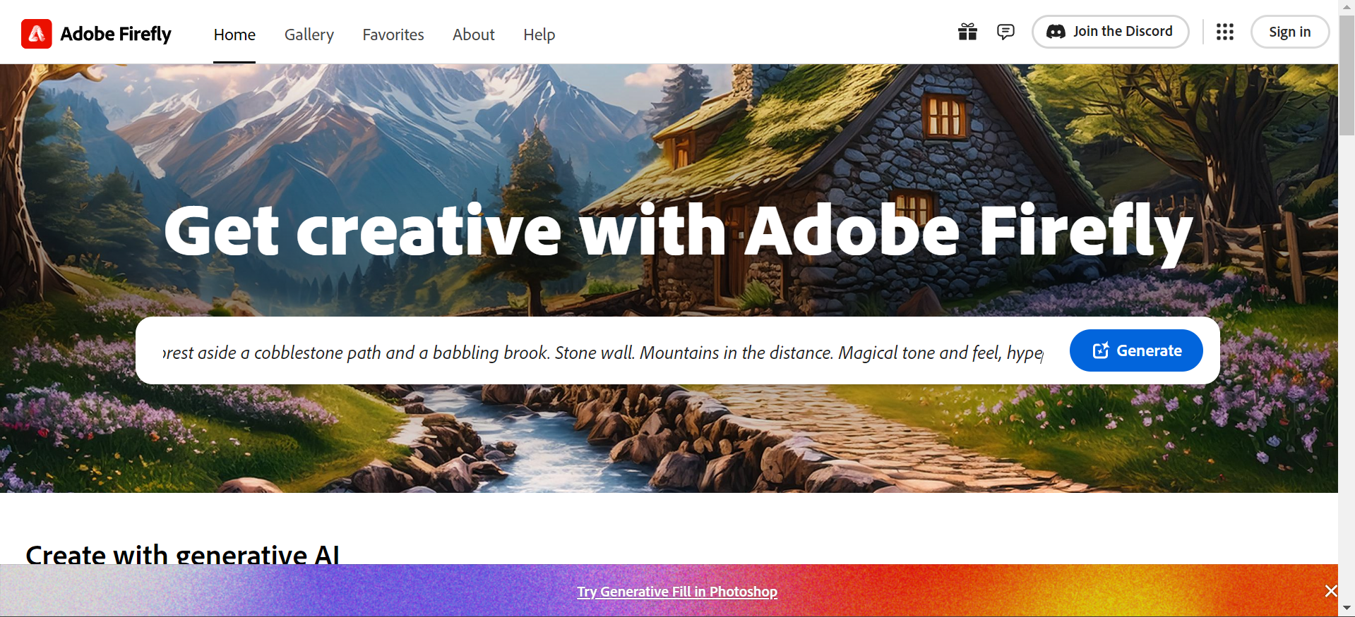 Hình ảnh hiển thị giao diện trình tạo Adobe Firefly