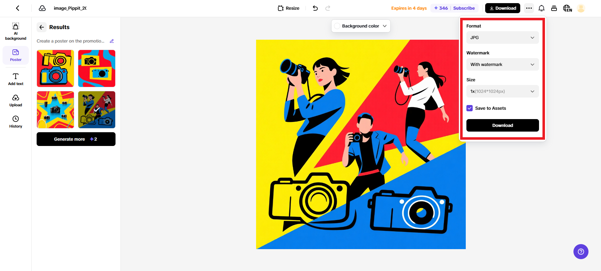 Export your poster