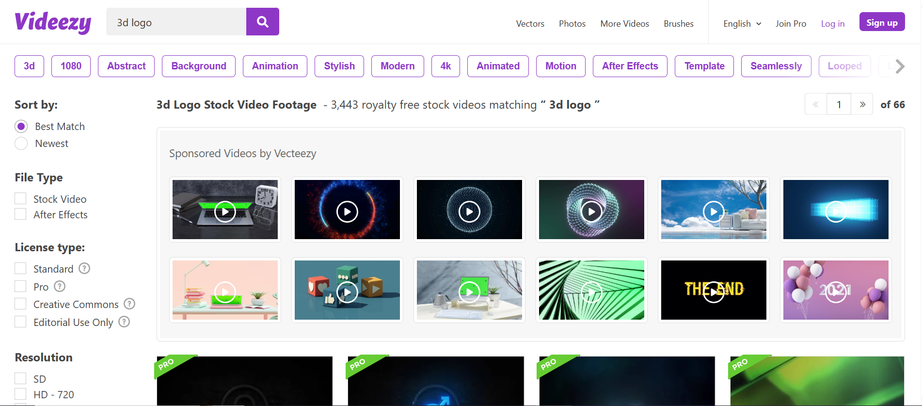 Videezy - free 3D logo animation template free download