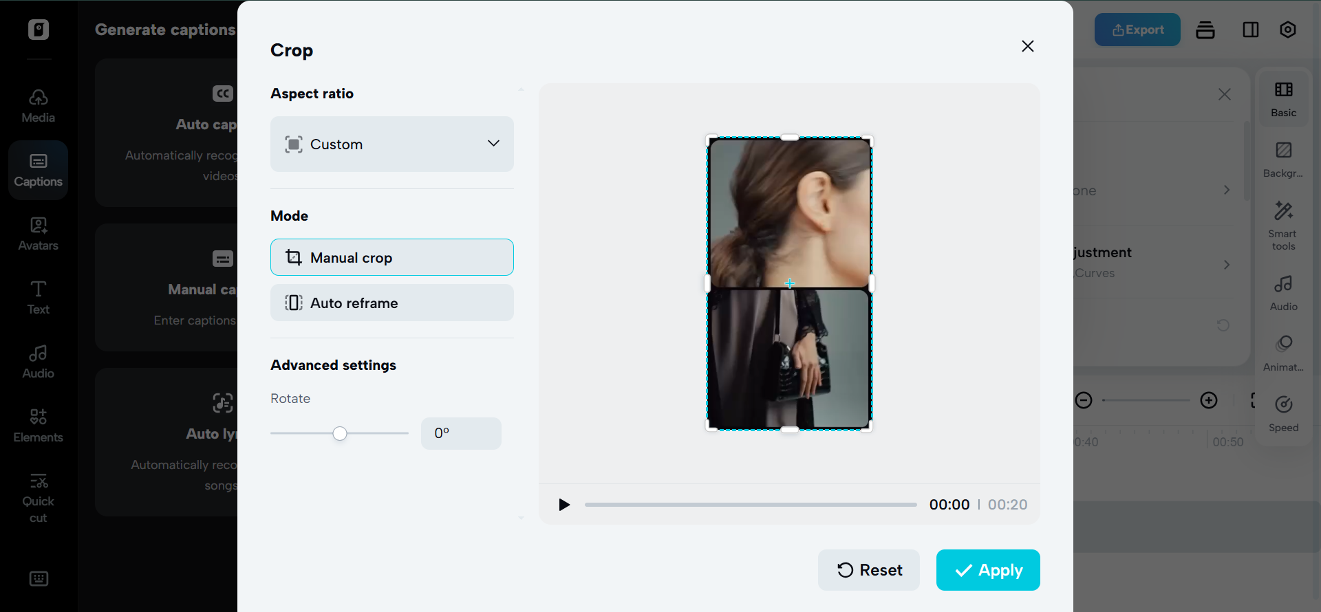 Cropping videos with Pippit