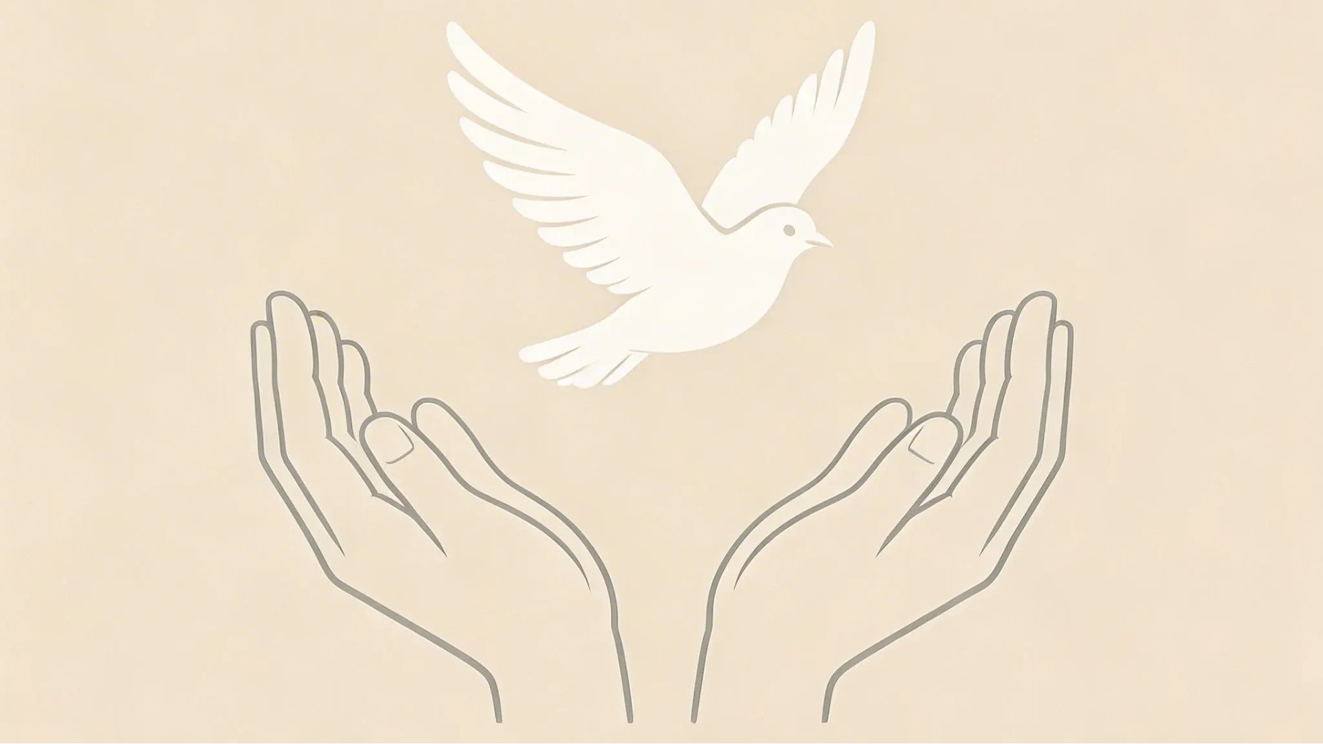 白いハトと手のヘルスケアロゴデザイン