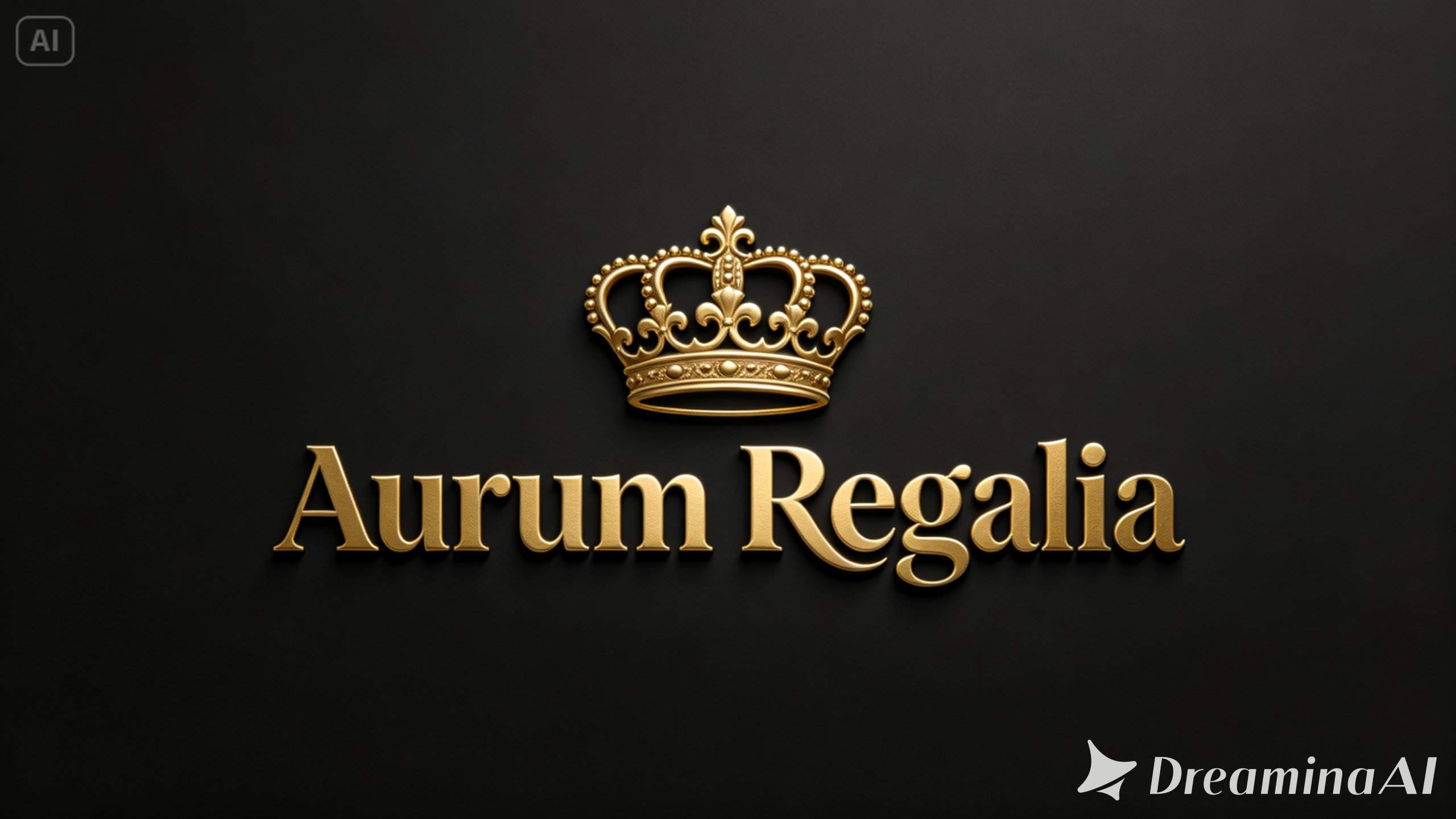 Logo de bijoux de luxe avec un emblème de couronne en or et une police serif fantaisie