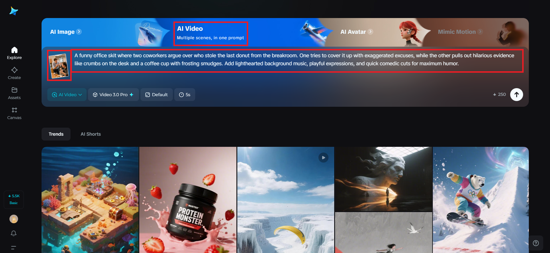 Enter text prompt & image reference