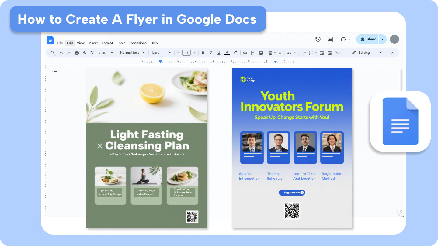 how to create a flyer in google docs