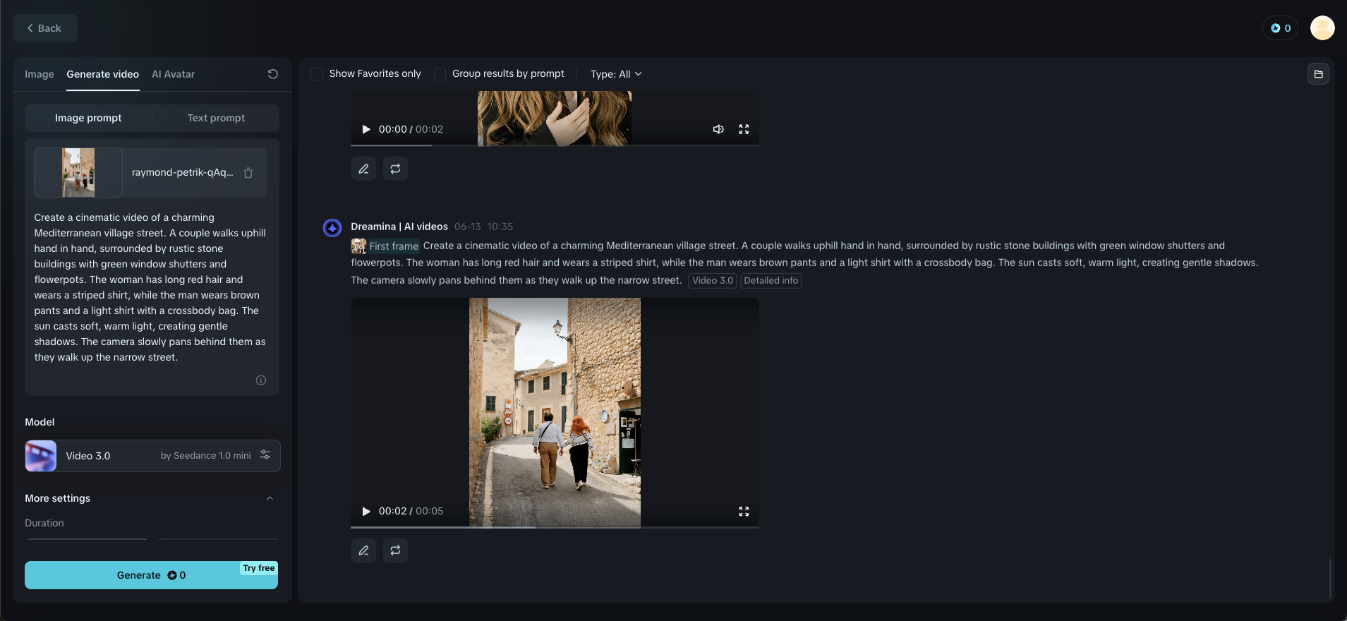Upload image and add prompt