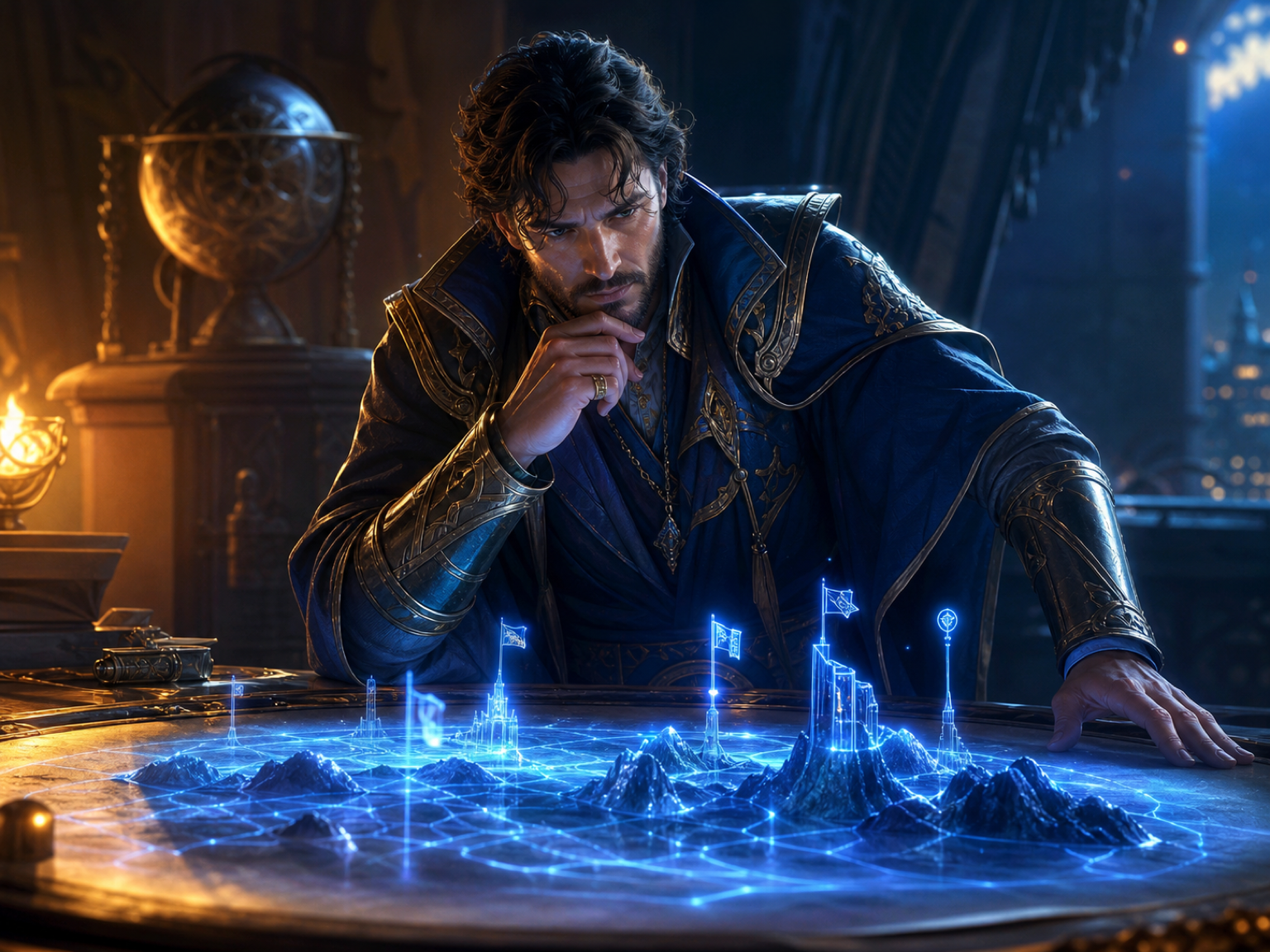 Porträt eines Fantasy-Strategen