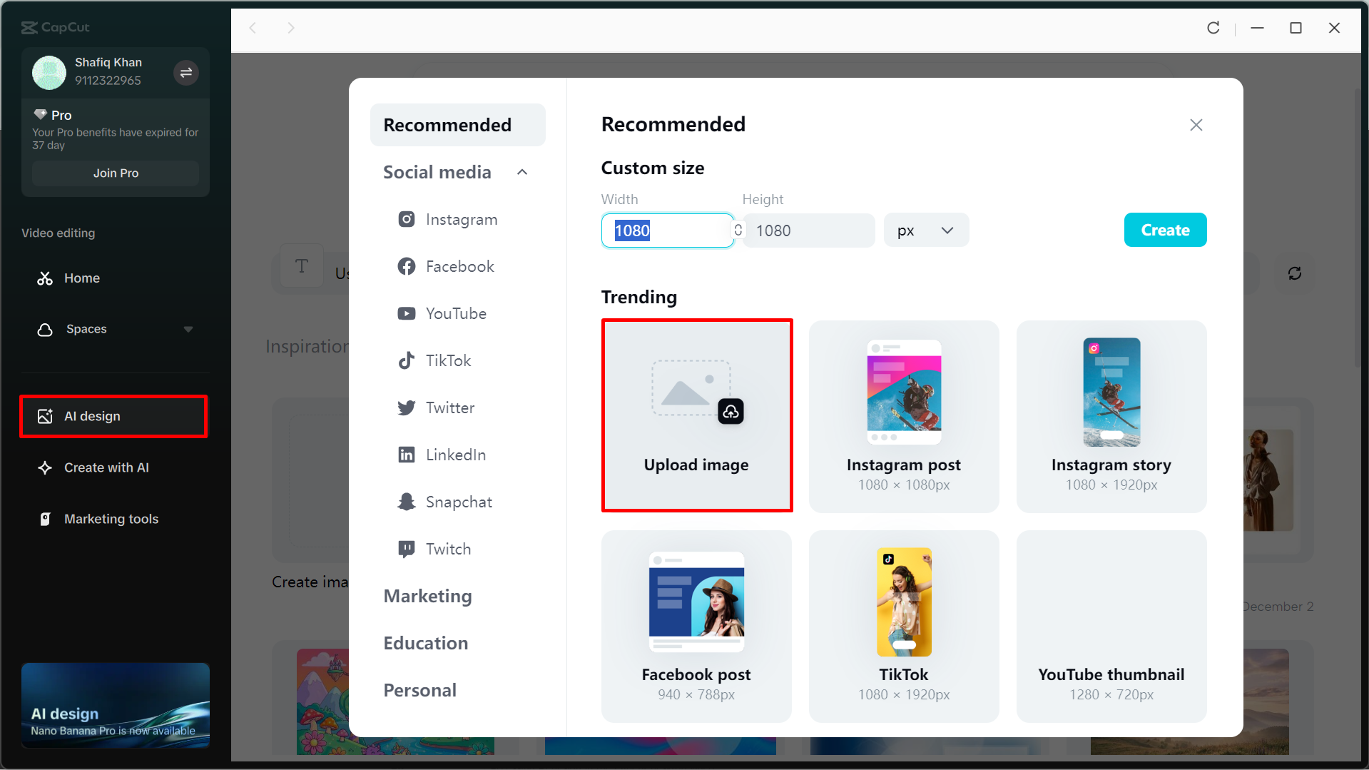 How to adjust ambient lighting in CapCut's photo editor