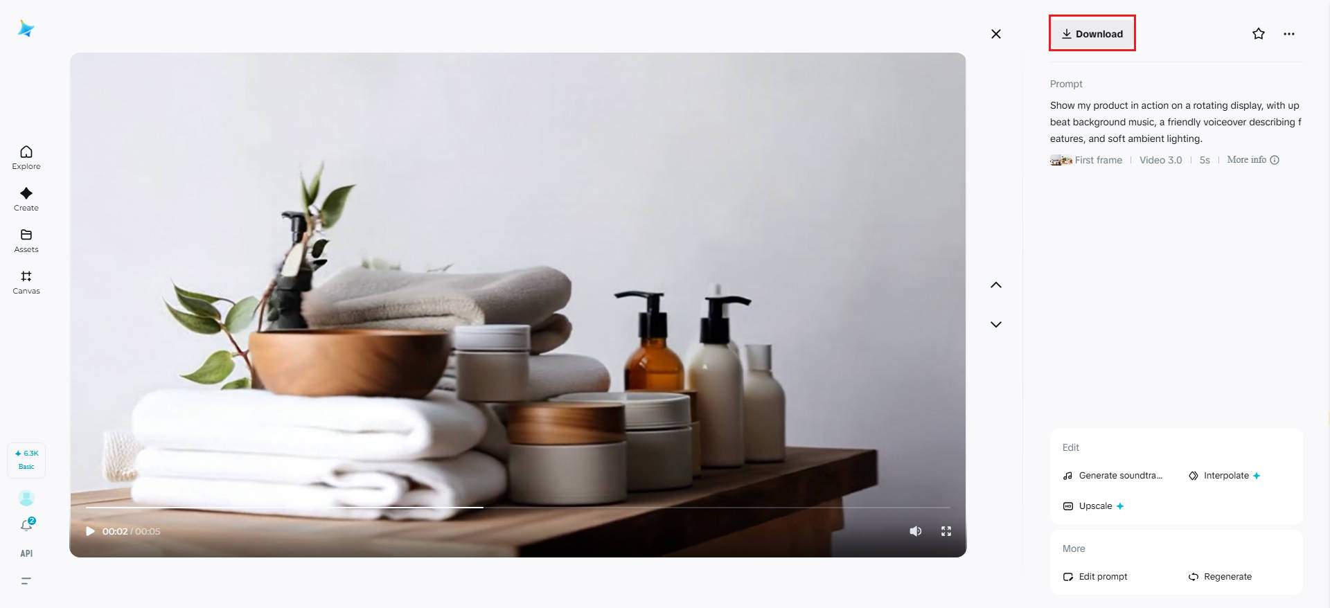 Download your product video
