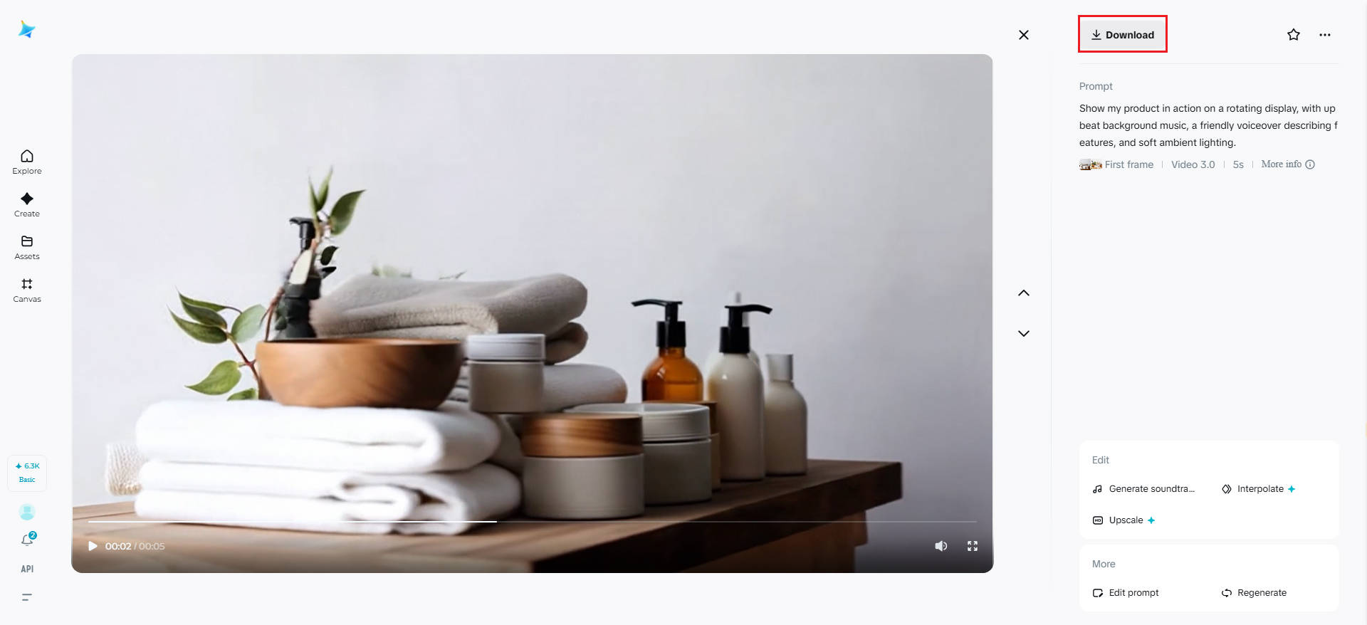 Download your product video