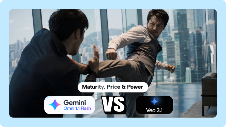 Gemini Omni 1.1 Flash vs Veo 3.1: Maturity, Price & Power