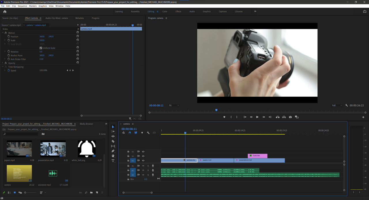 Interface of Adobe Premier Pro - the best Movavi video converter alternative