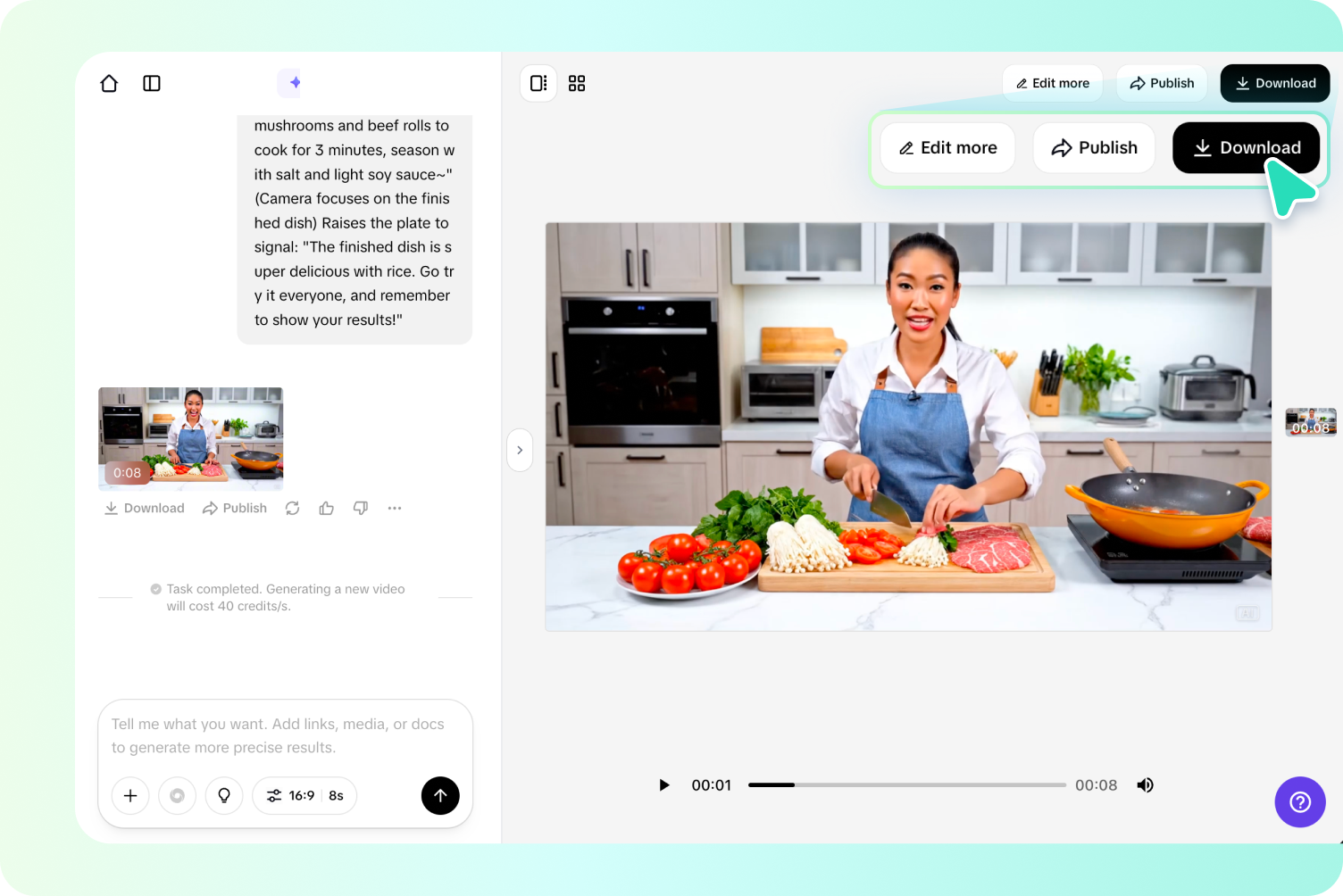 Exporting video from Pippit