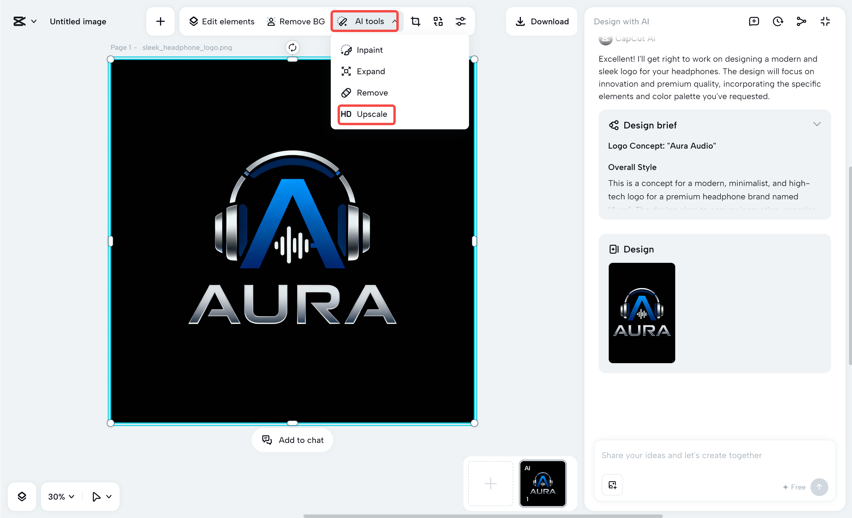 Pag-customize ng logo gamit ang CapCut desktop video editor
