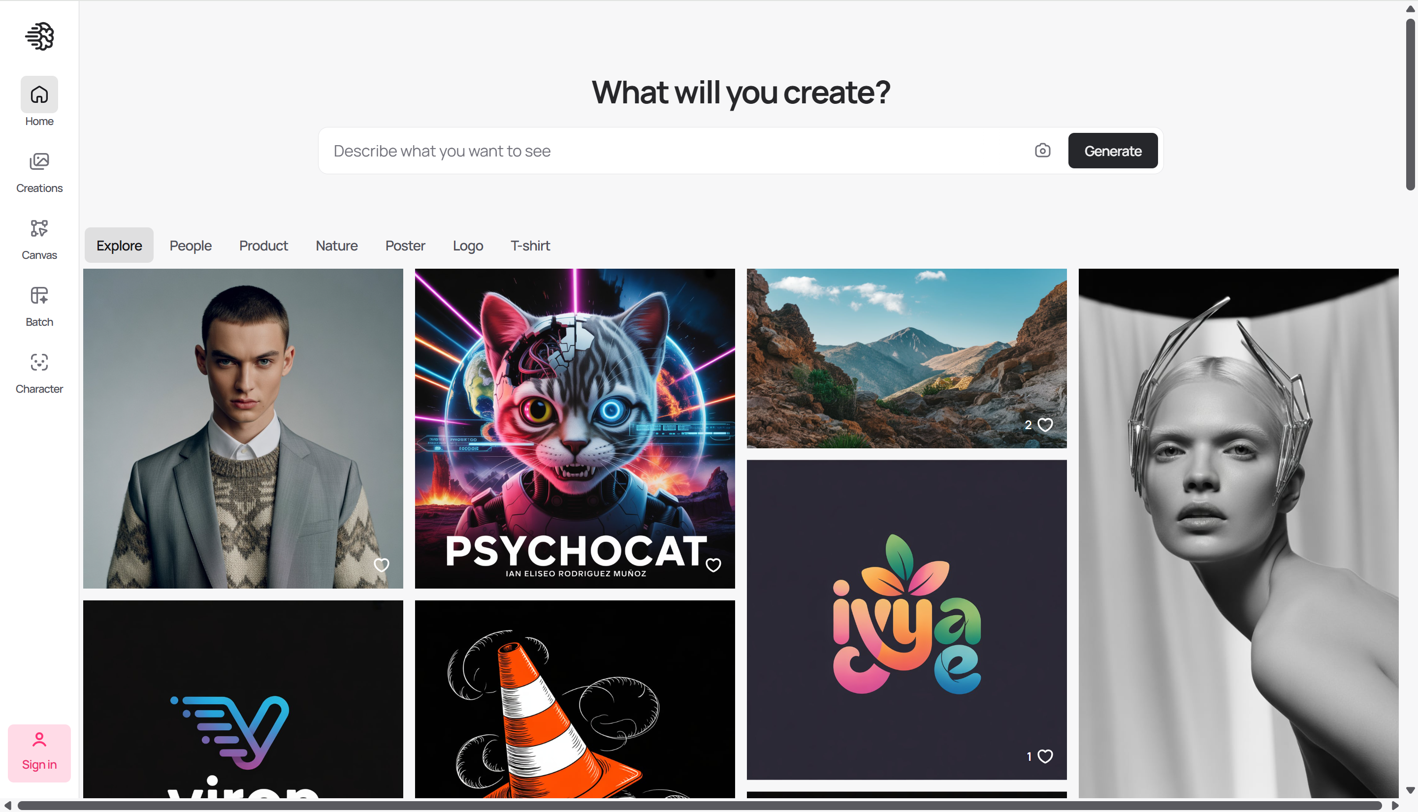 Interface of Ideogram - a user-friendly AI image generator from text