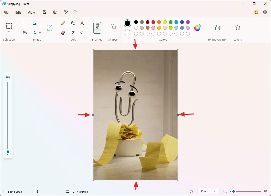 Open the image to start the first step on how to crop an image in the Windows Paint app