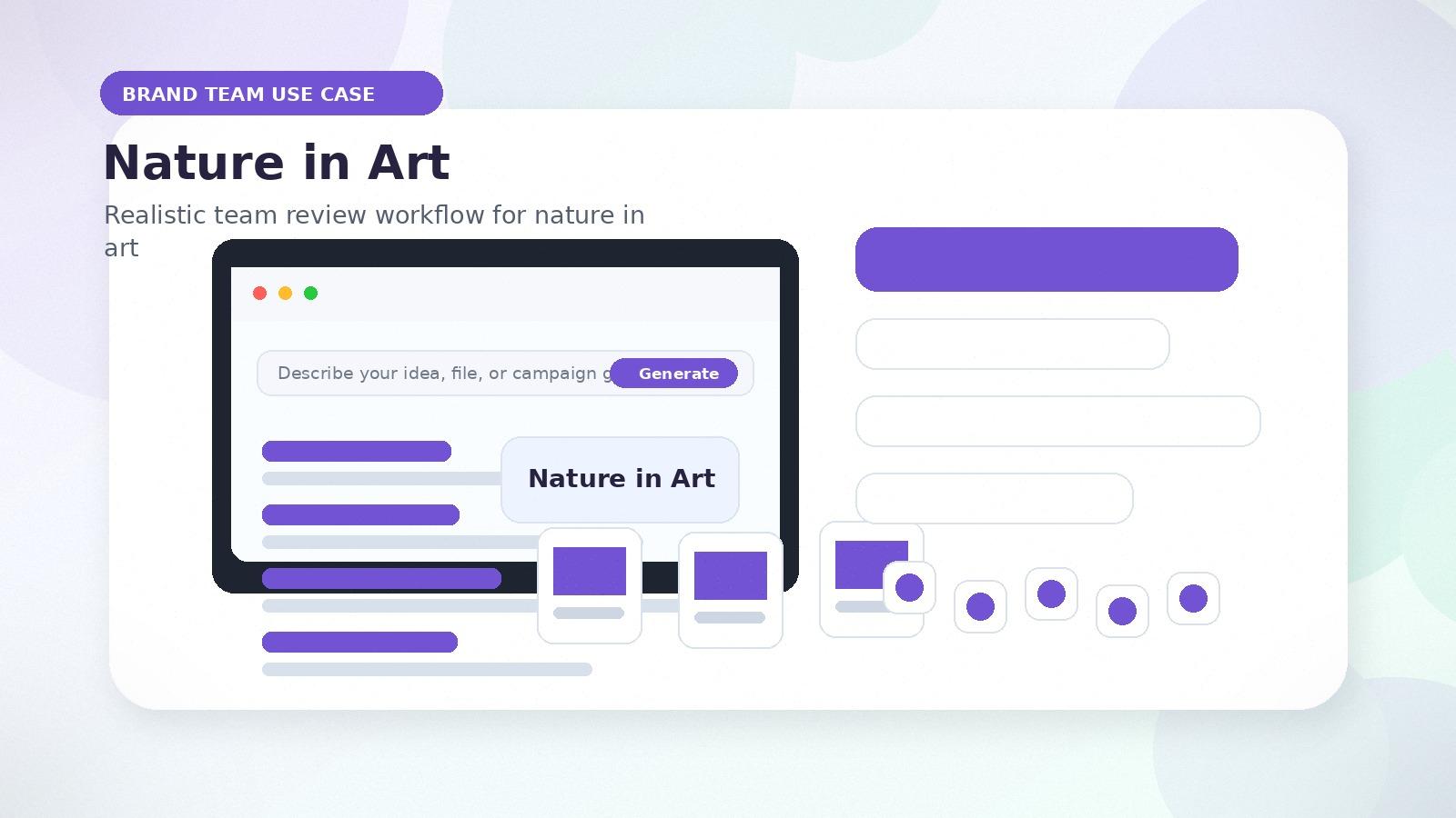 Nature in Art realistic brand team use case visual for nature in art