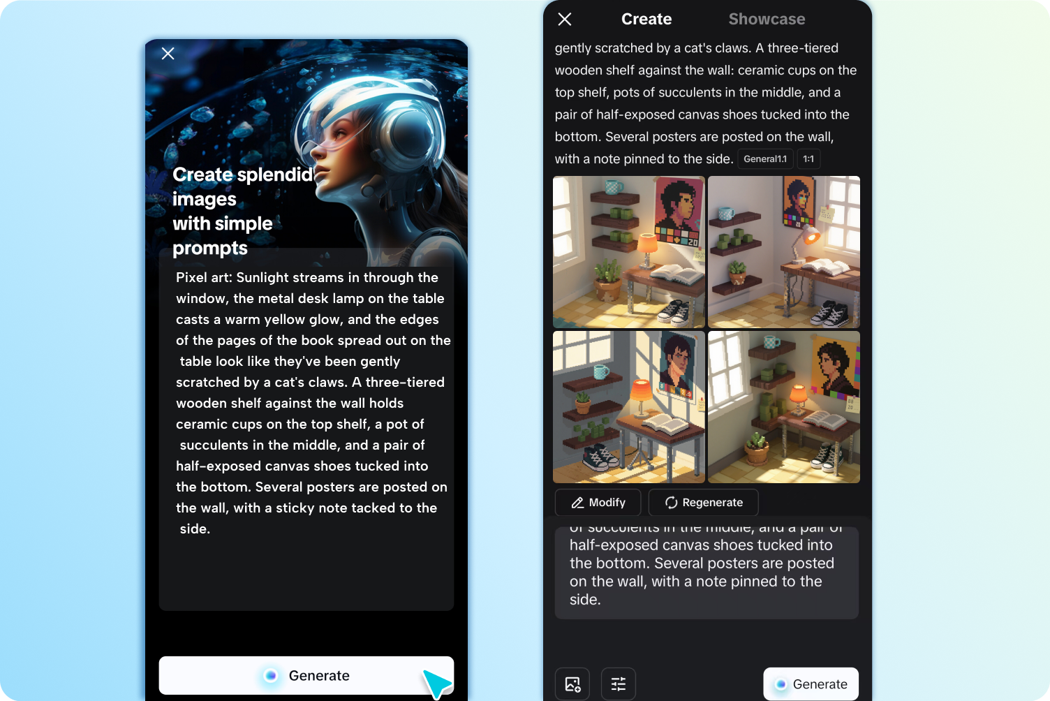 프롬프트를 입력하거나 참조 이미지를 업로드하세요.