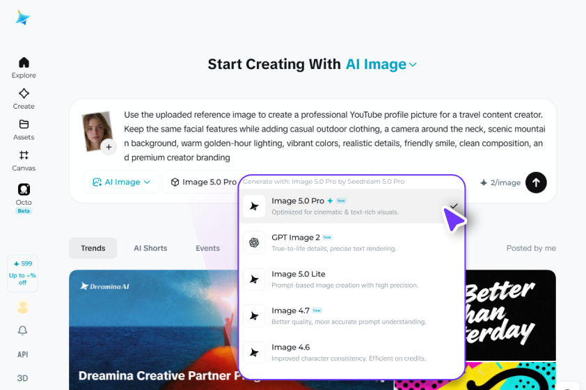 Adjust the settings and generate