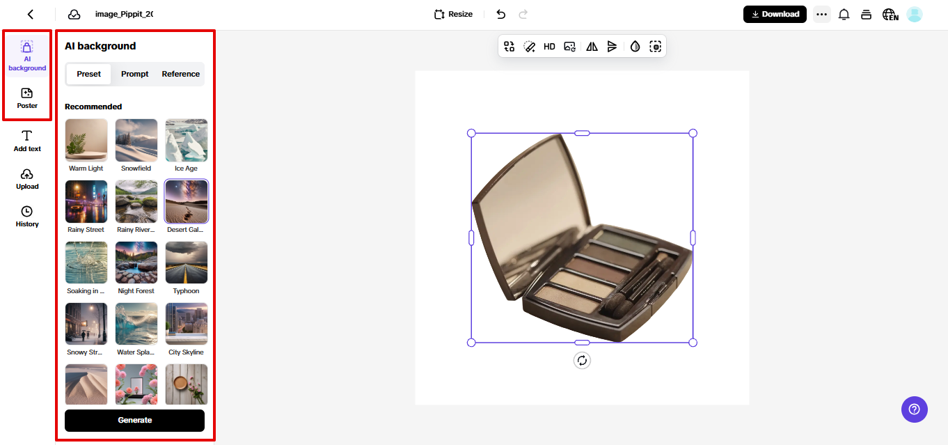 Creating product image