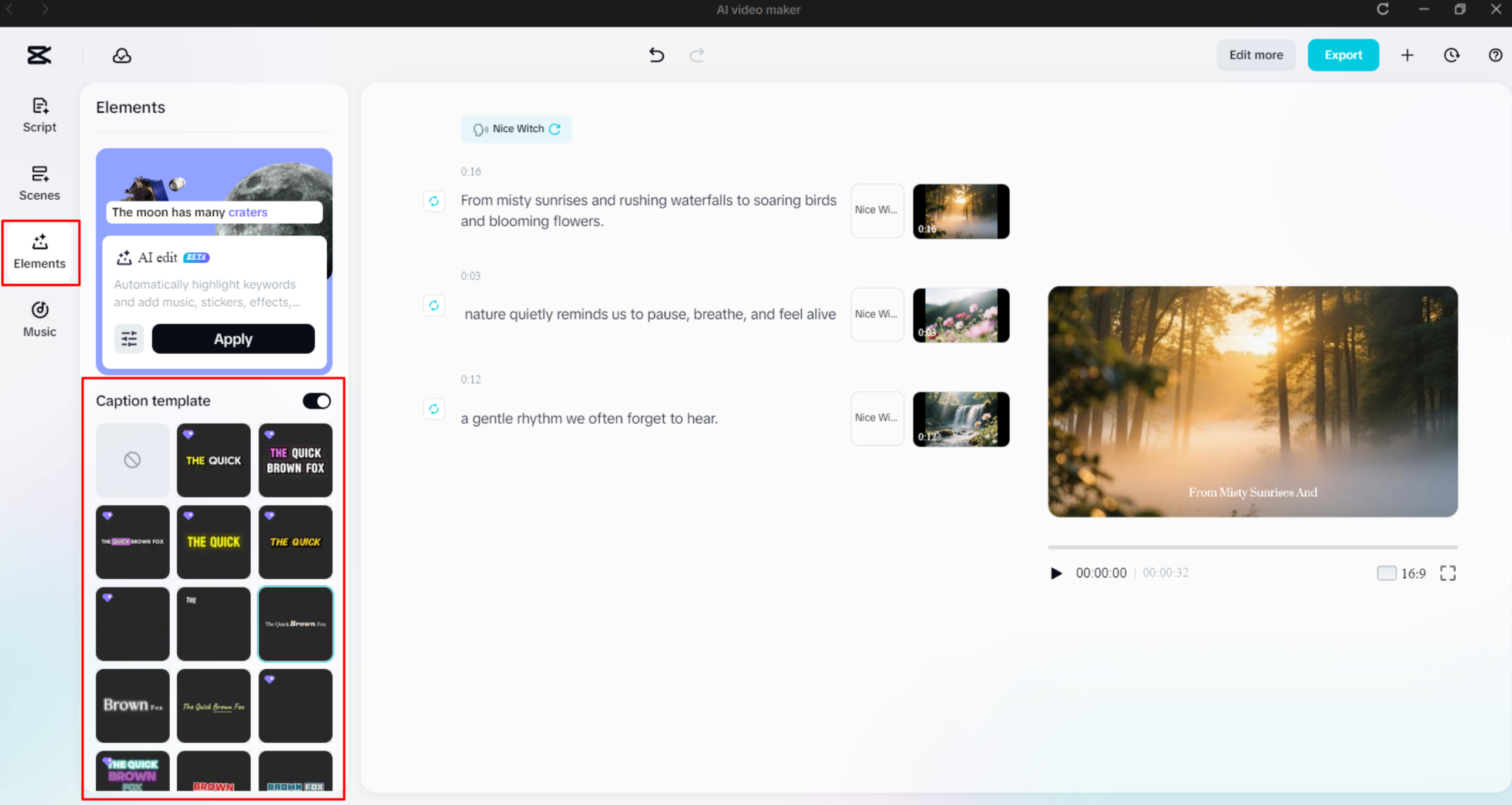 Hinzufügen von Unterschriftenvorlagen zum Video mit dem CapCut Desktop-Video-Editor