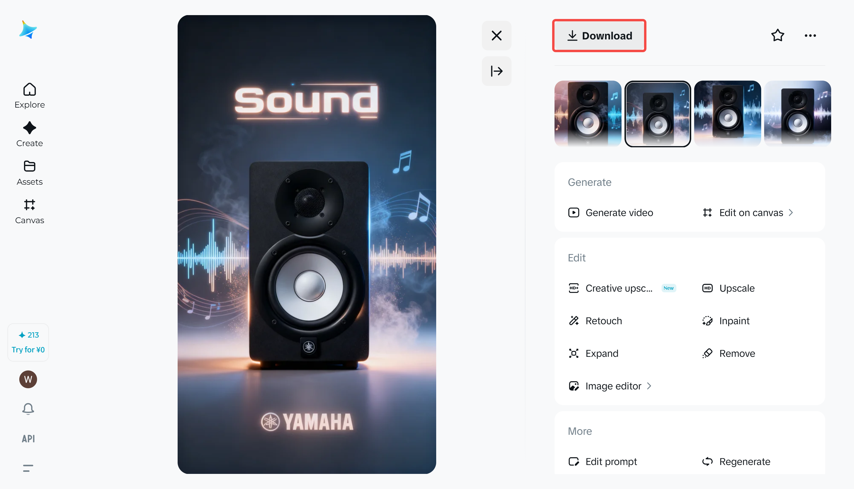 poster animat fiind descărcat și pregătit pentru partajare