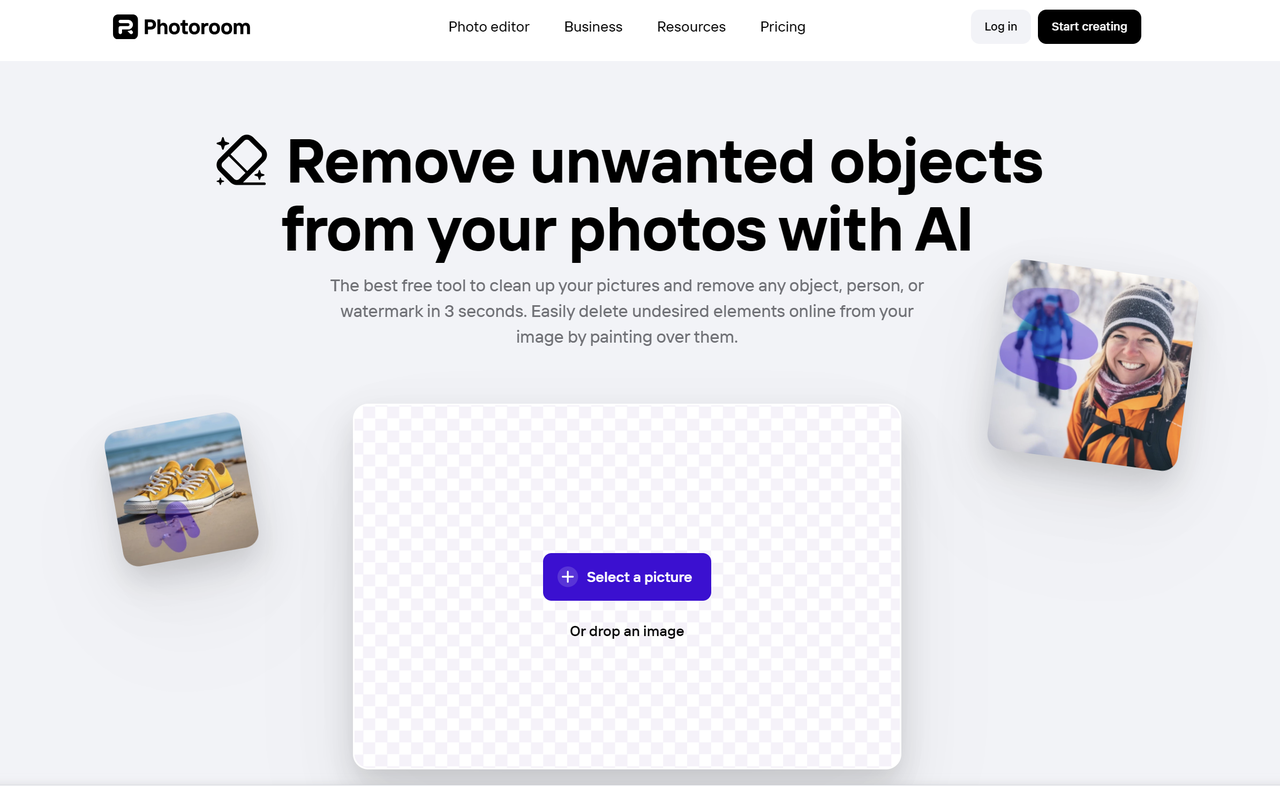 Бесплатный способ удаления людей с фотографий онлайн с помощью PhotoRoom