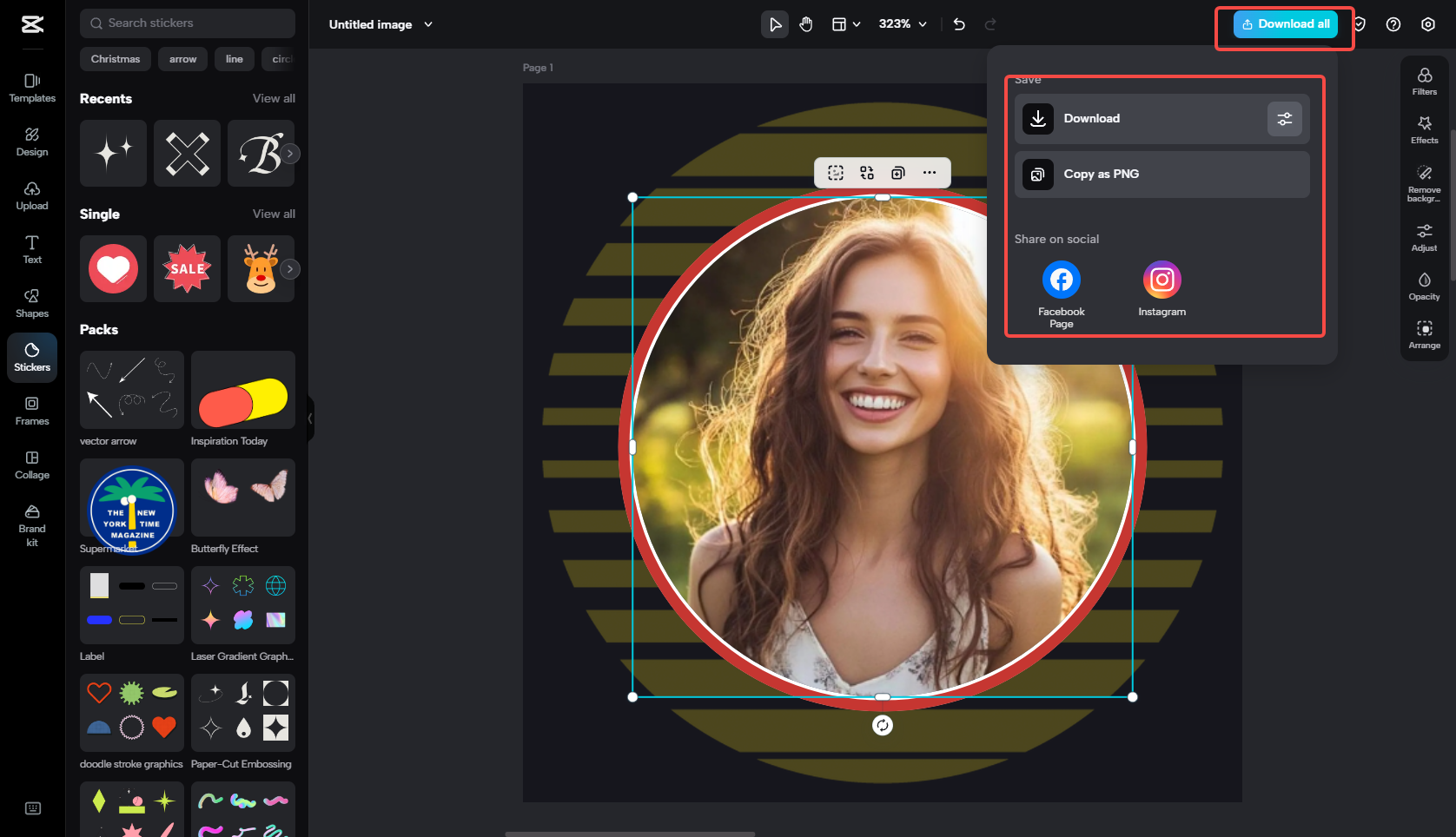 Eksport imej profil Twitch