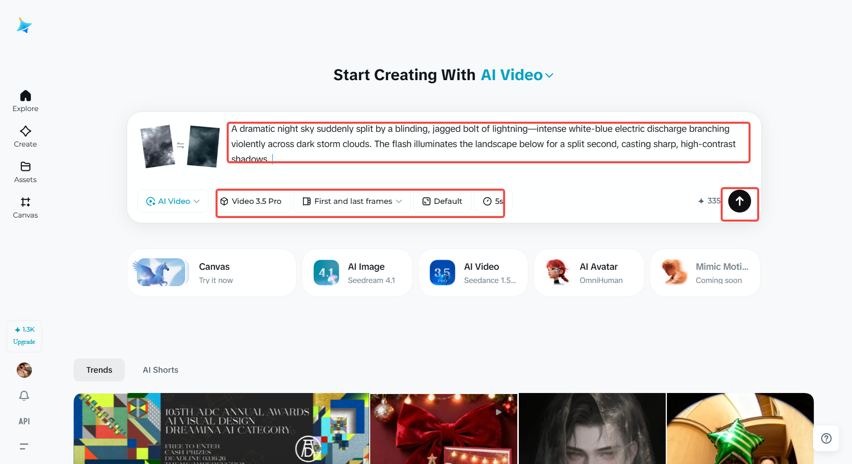 Enter a prompt to generate special effects