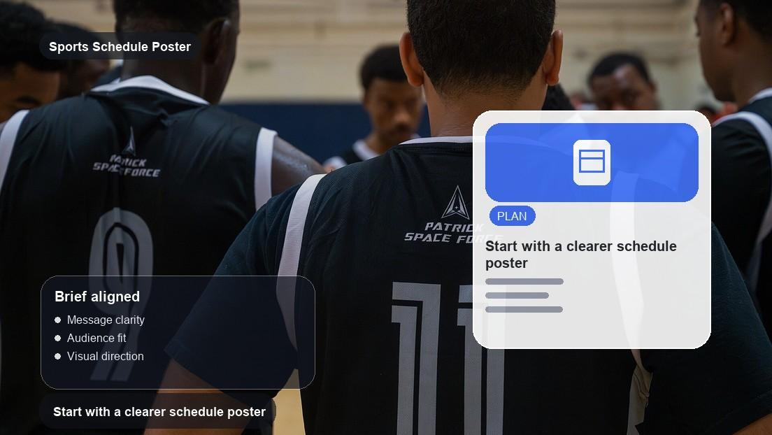 Sports Schedule Poster Maker realistic image for start with a clearer schedule poster direction