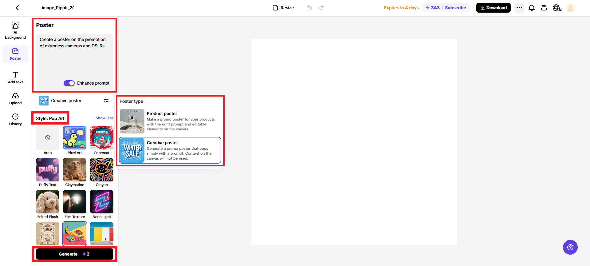 Generate your poster