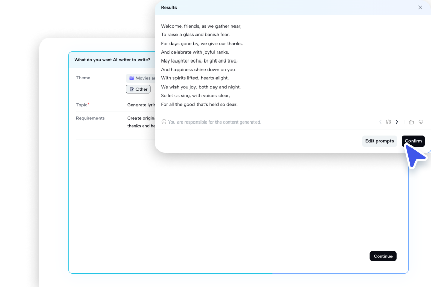 Use CapCut's AI paragraph writer to create customized paragraphs instantly.