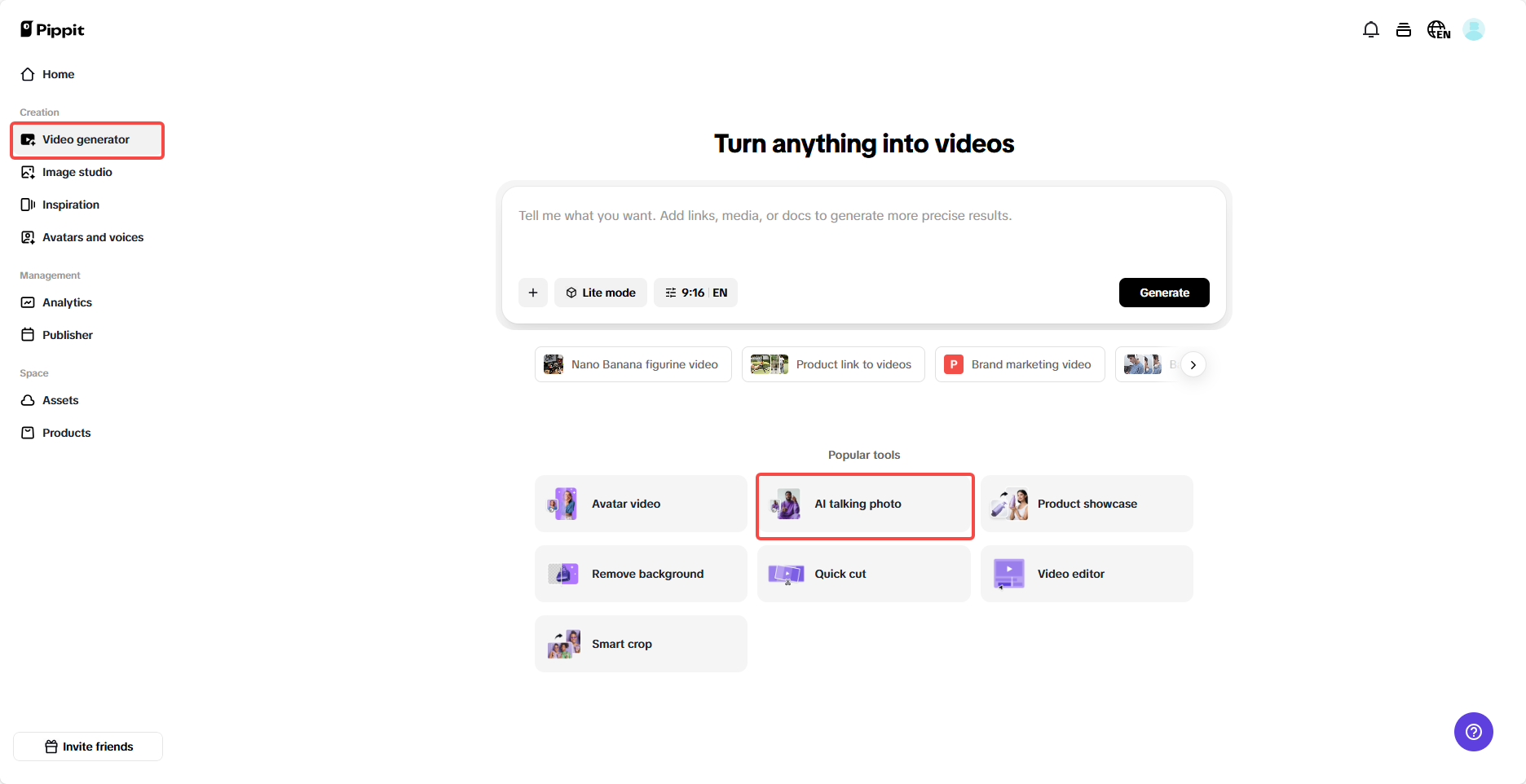 Access the AI talking photo