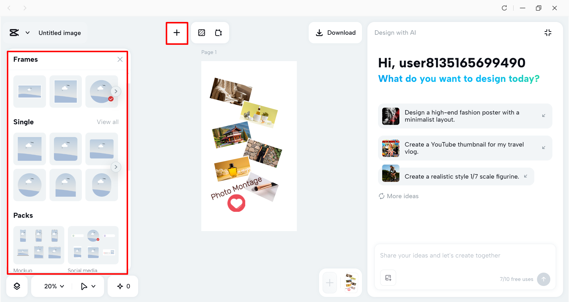 Stylizing the montage in the CapCut desktop video editor