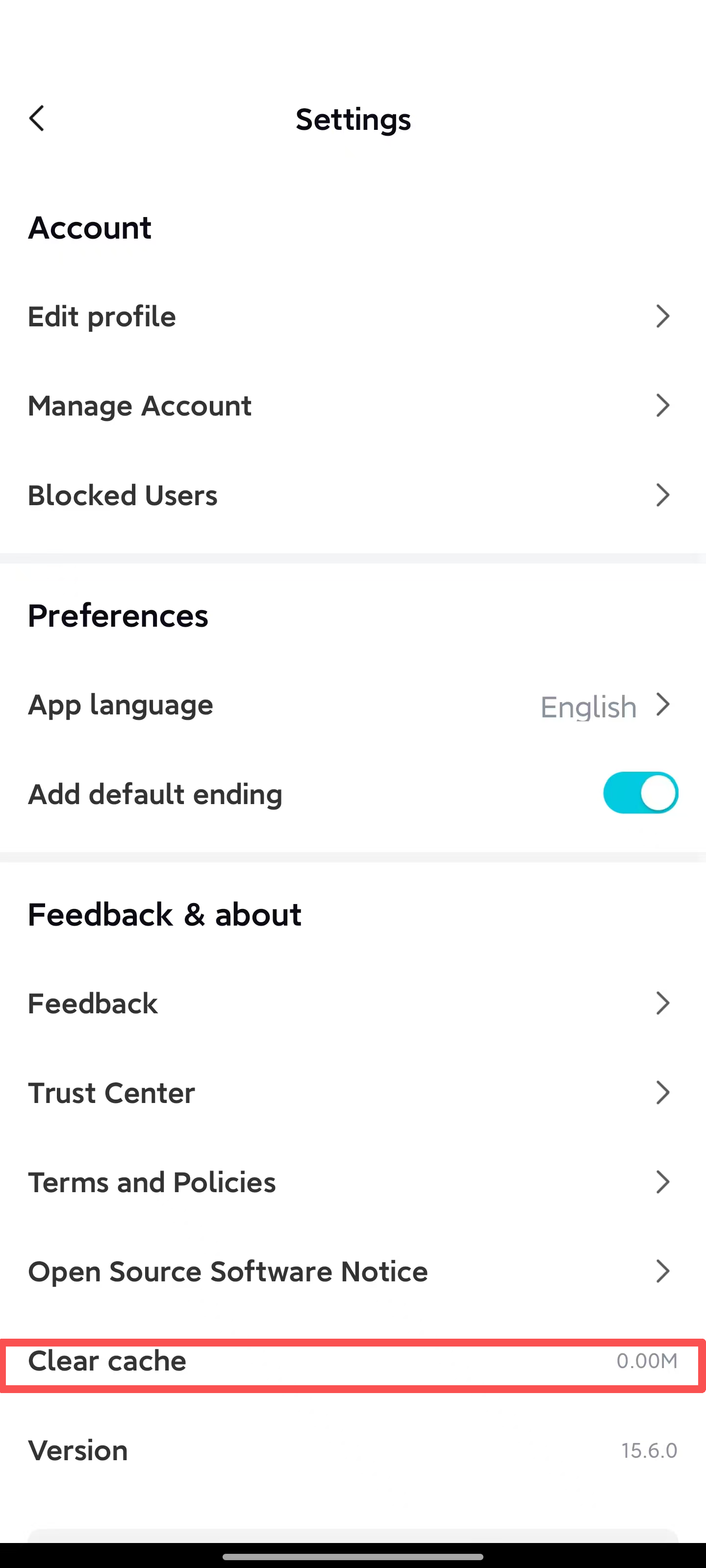 Clear the cache files