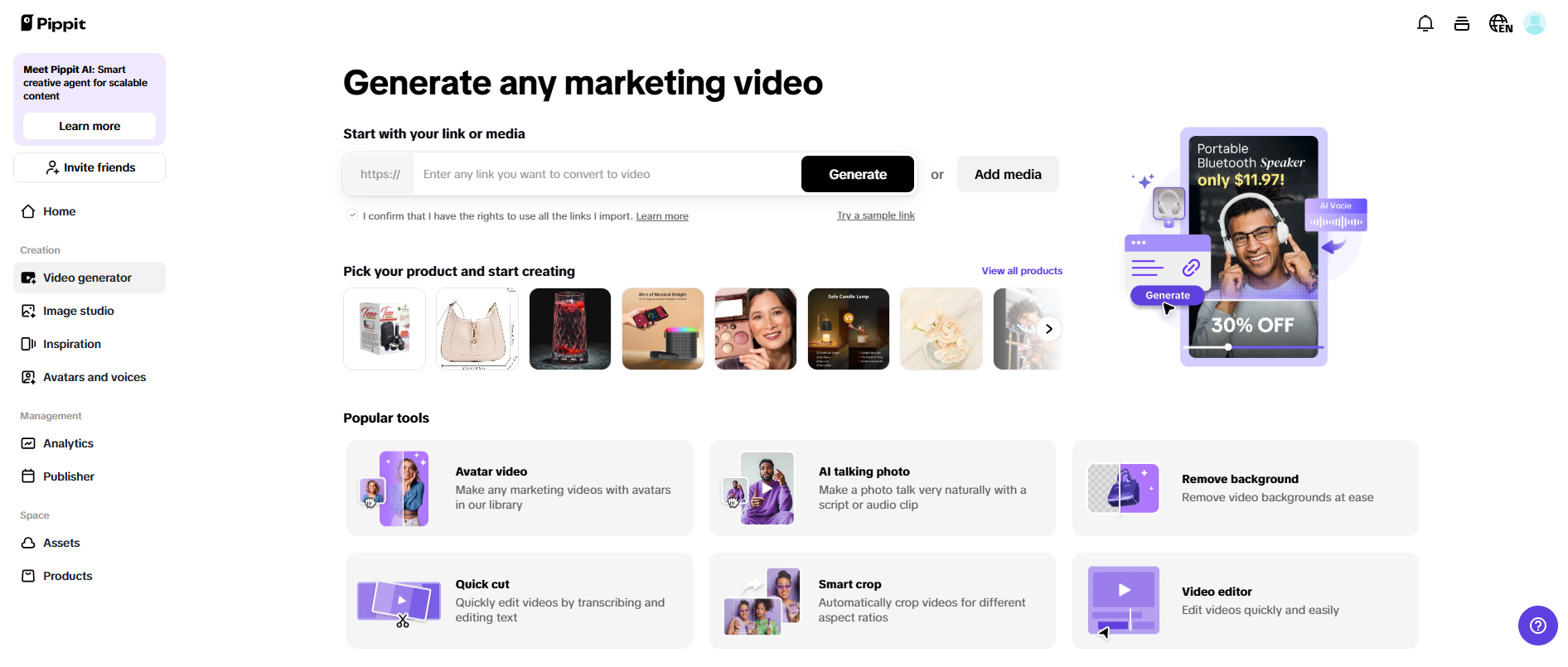 One-click video creation