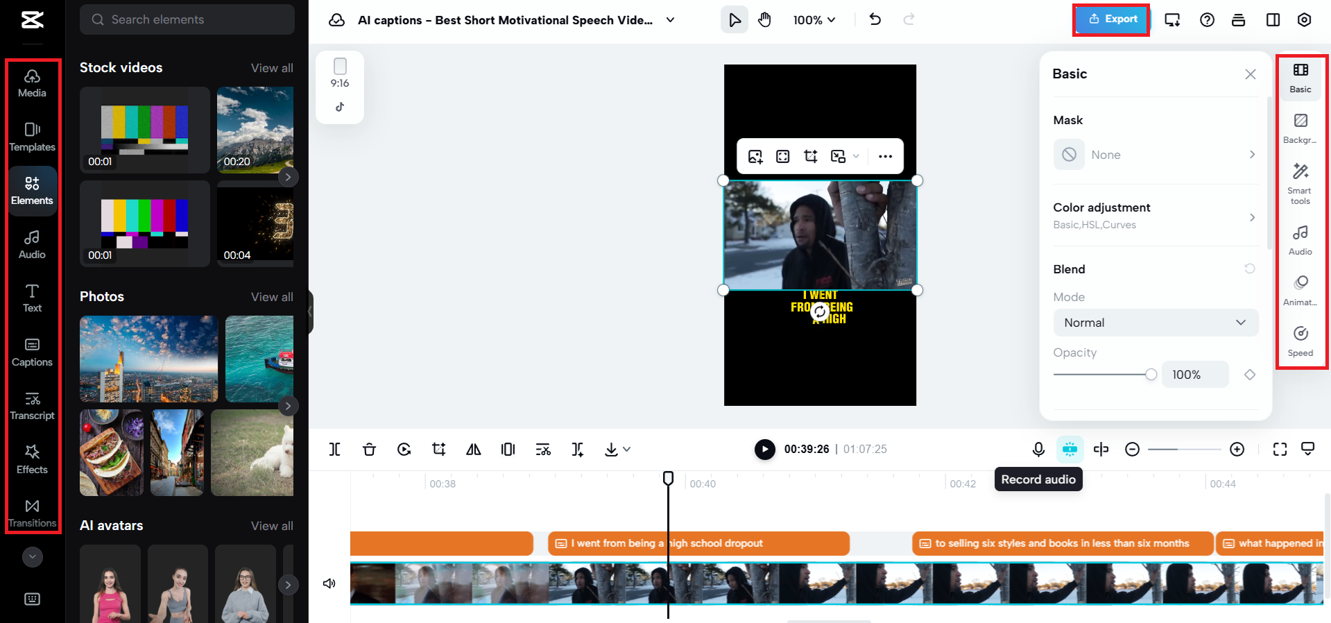Export or enhance your video further