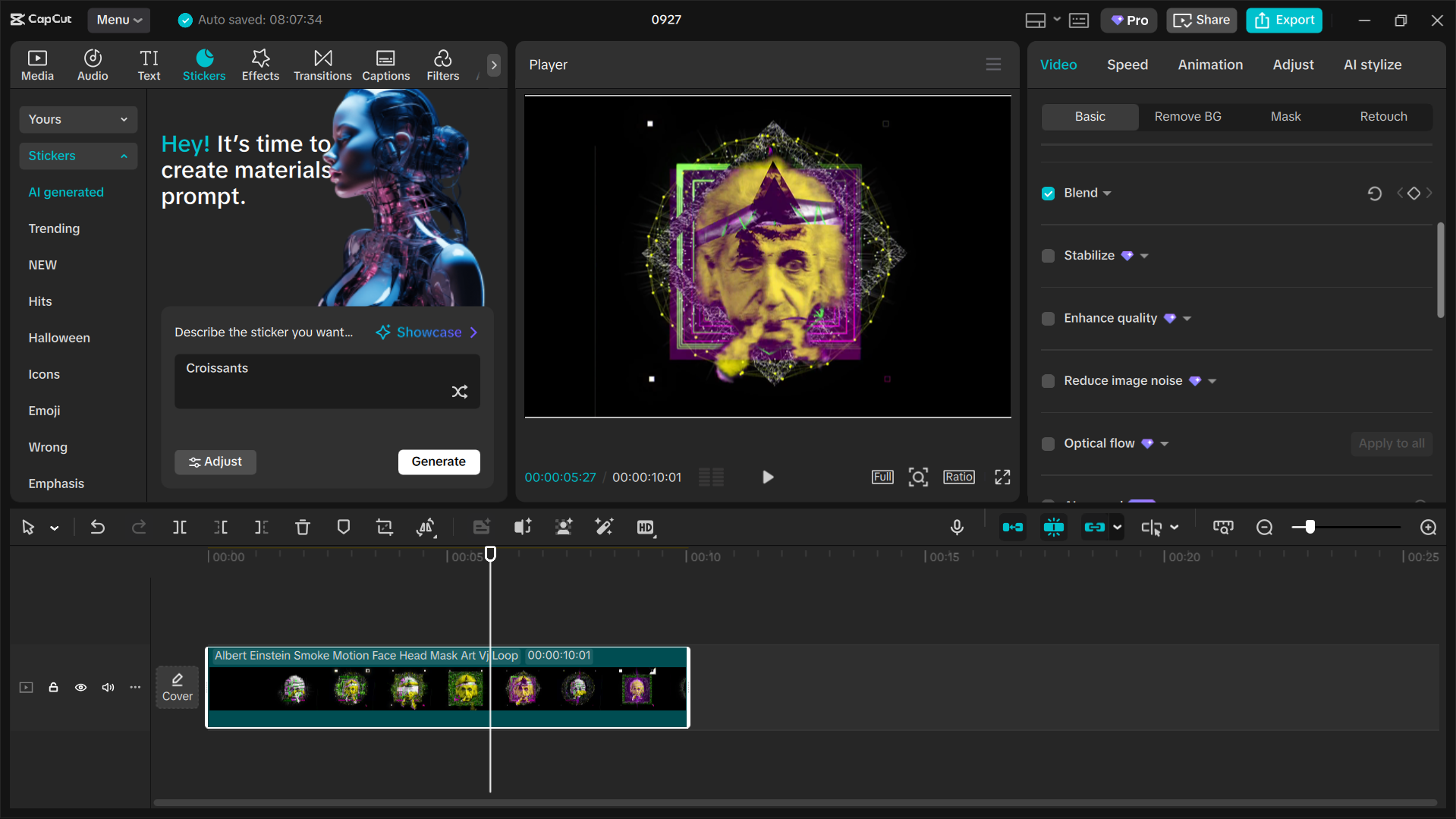 Interface of the CapCut desktop video editor